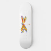 Skateboard libellule de fleurs jaunes (Recto)
