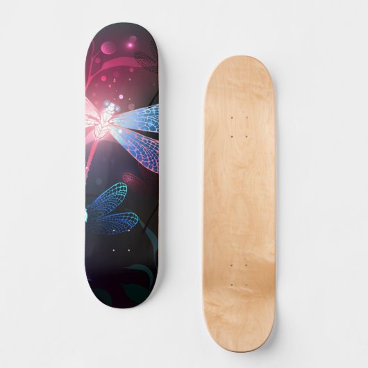 Skateboard libellule rouge brillante (Recto)