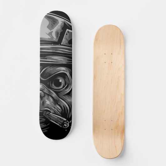 Skateboard Libérez l'attitude : Carlin chien Soldier Artwork (Recto)