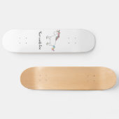 Skateboard licorne arc-en-ciel blanc mou (Horz)