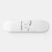 Skateboard licorne arc-en-ciel blanc mou (Horz)