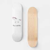 Skateboard licorne arc-en-ciel blanc mou (Recto)