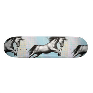 Skateboard Licorne argentée