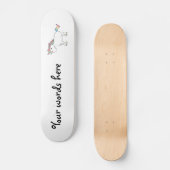 Skateboard Licorne blanche mignonne d'arc-en-ciel (Recto)