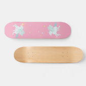 Skateboard Licorne bleue mignonne, Étoiles (Horz)