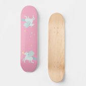 Skateboard Licorne bleue mignonne, Étoiles (Recto)