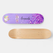 Skateboard licorne de parties scintillant violette (Horz)