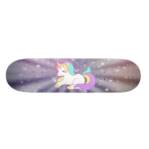 Skateboard Licorne Mignonne,Arc-en-ciel,Galaxie