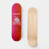 Skateboard Licorne Pailletée (Recto)
