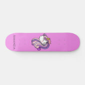 Skateboard licorne rose (Horz)