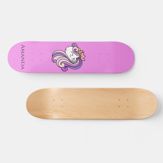 Skateboard licorne rose (Horz)