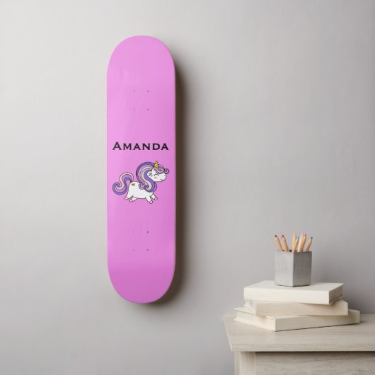 Skateboard licorne rose (Art mural)