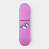 Skateboard licorne rose (Devant)