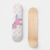 Skateboard Licorne rose avec les étoiles blanches (Recto)