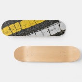 Skateboard Ligne double jaune blanc (Horz)