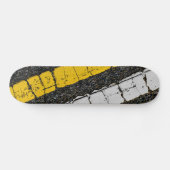 Skateboard Ligne double jaune blanc (Horz)