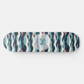 Skateboard Lignes Abstraites avec points de flocon de neige (Horz)