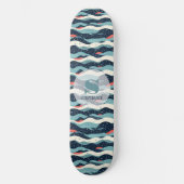 Skateboard Lignes Abstraites avec points de flocon de neige (Recto)