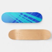 Skateboard Lignes Abstraites bleues et Turquoises (Horz)