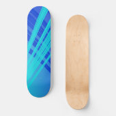 Skateboard Lignes Abstraites bleues et Turquoises (Recto)