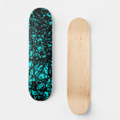 Skateboard Lignes Abstraites - Cyan (Recto)