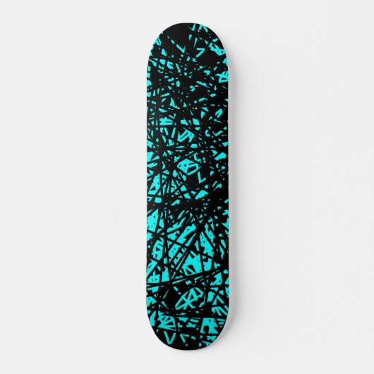 Skateboard Lignes Abstraites - Cyan (Devant)