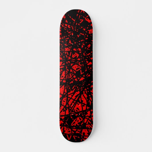 Skateboard Lignes Abstraites - Rouge (Devant)