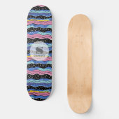 Skateboard Lignes Abstraites vives avec Pois (Recto)