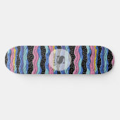 Skateboard Lignes Abstraites vives avec Pois (Horz)