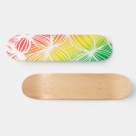 Skateboard Lignes arc-en-ciel courbes (Horz)