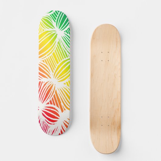 Skateboard Lignes arc-en-ciel courbes (Recto)