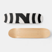 Skateboard Lignes Arches Abstraites Vintages rétro Noir Blanc (Horz)