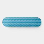 Skateboard Lignes blanches Abstraites rétro sur Motif bleu (Horz)