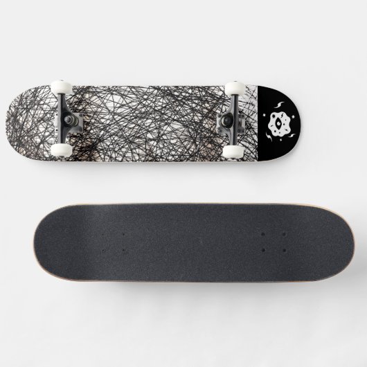 Skateboard Lignes blanches noires (Horz)