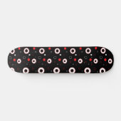 Skateboard Lignes blanches rouges noires et points polka Abst (Horz)
