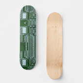 Skateboard Lignes de carte de circuit cool Green White Comput (Recto)