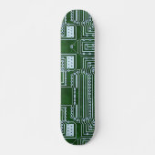 Skateboard Lignes de carte de circuit cool Green White Comput (Devant)