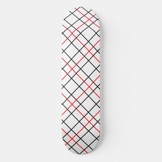 Skateboard Lignes de grille noire rouge Conception de plis (Recto)