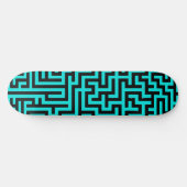 Skateboard Lignes de labyrinthe noir turquoise (Horz)