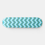 Skateboard Lignes géométriques bleues marron blanches en zig  (Horz)