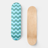Skateboard Lignes géométriques bleues marron blanches en zig  (Recto)