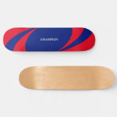Skateboard Lignes ondulées bleues et rouges (Horz)