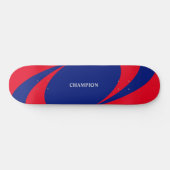 Skateboard Lignes ondulées bleues et rouges (Horz)
