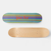 Skateboard Lignes ondulées multicolores personnalisables (Horz)