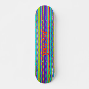 Skateboard Lignes ondulées multicolores personnalisables