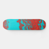 Skateboard Lignes onduleuses de turquoise rouge (Horz)