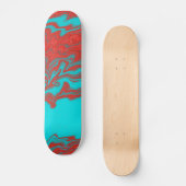 Skateboard Lignes onduleuses de turquoise rouge (Recto)