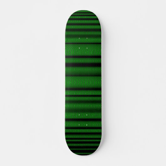 Skateboard Lignes Vastes Noires - Sur Vert (Devant)