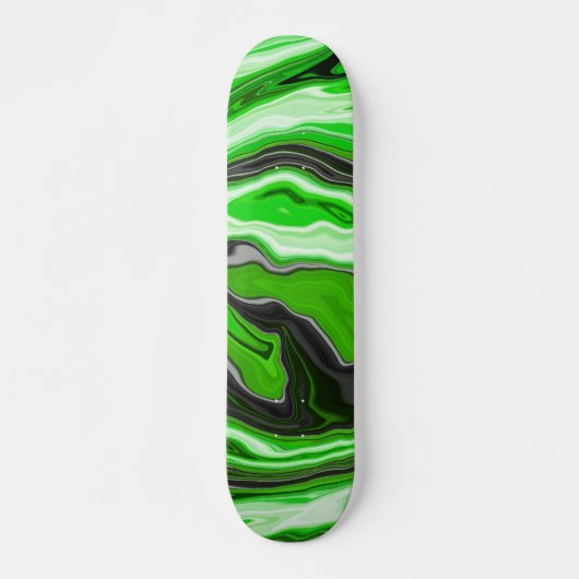 Skateboard Lime vert et marbre noir comme des flûtes Fluid Ar (Devant)