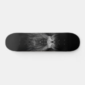 Skateboard Lion avec monogramme de couronne noir (Horz)